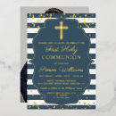 Search for foil first communion invitations Navy blue