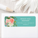 Search for pink and teal return address labels Floral