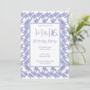 Search for blue floral birthday invitations Purple