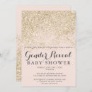 Search for gold glitter gender reveal invitations Baby shower