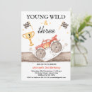 Search for young wild and three birthday invitations For kids