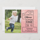 Search for gold 1st birthday invitations Faux gold foil