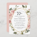 Search for pink 70th birthday invitations Feminine