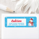 Search for happy snowman return address labels Cute