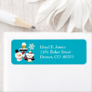 Search for north pole return address labels Snowman