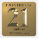 Search for happy 21st birthday stickers Gold