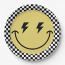 Search for black and white checkered paper plates For her