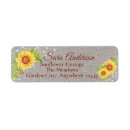 Search for burlap flowers return address labels Sunflower
