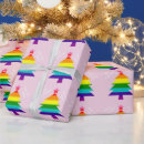 Search for rainbow christmas tree wrapping paper Pink