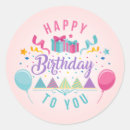 Search for birthday greetings stickers Colourful