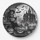 Search for halloween skeleton plates Black and white