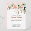 Search for foil 40th birthday invitations Pink