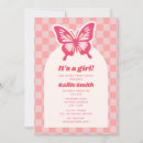 Search for pink butterfly invitations It's a girl