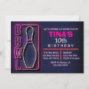 Search for adult bowling party invitations Pink