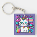 Search for white kitty key rings Big blue eyes