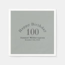 Search for 100th birthday napkins One hundred
