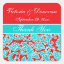Search for damask wedding stickers Aqua