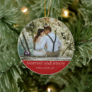 Search for merry and married christmas tree decorations Newlyweds first christmas