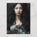 Search for black haired postcards Lady