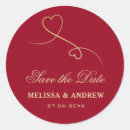 Search for red heart save the date stickers Elegant