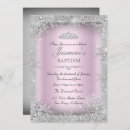 Search for pink and silver christening invitations Glitter