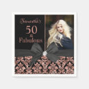 Search for black and rose gold napkins 50th birthday