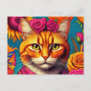 Search for ginger cat postcards Flowers