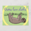 Search for cartoon sloth postcards Lazy