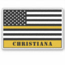 Search for emergency responders stickers Thin gold line