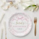 Search for pink toile plates Bow baby shower