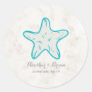 Search for starfish wedding stickers Turquoise