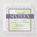 Search for purple and lime green invitations For her