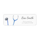 Search for medical doctor return address labels Stethoscope