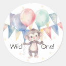 Search for monkey 1st birthday stickers Wild one