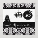 Search for black and white 30th birthday invitations Damask