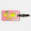 Search for world map luggage tags Girly