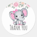 Search for pink elephant thank you stickers Cute animal