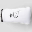 Search for monogrammed golf head covers Black and white
