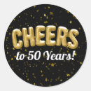 Search for cheers to 50 years stickers Gold