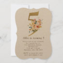 Search for fifth birthday invitations Watercolor