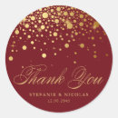 Search for gold confetti thank you stickers Burgundy