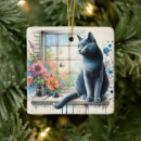 Search for russian blue cat christmas tree decorations Nature