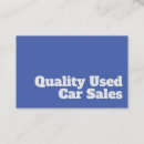 Search for used car sales business cards Garage