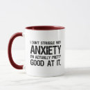 Search for funny anxiety mugs Overthinking