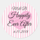 Search for black white pink wedding stickers Initials