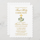 Search for elegant watercolor first communion invitations Gold cross