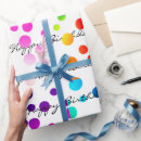 Search for rainbow dots wrapping paper White