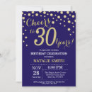 Search for blue gold 30th birthday invitations Adult birthday party
