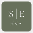 Search for olive green wedding stickers Initials