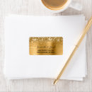 Search for glam wedding return address labels Gold glitter